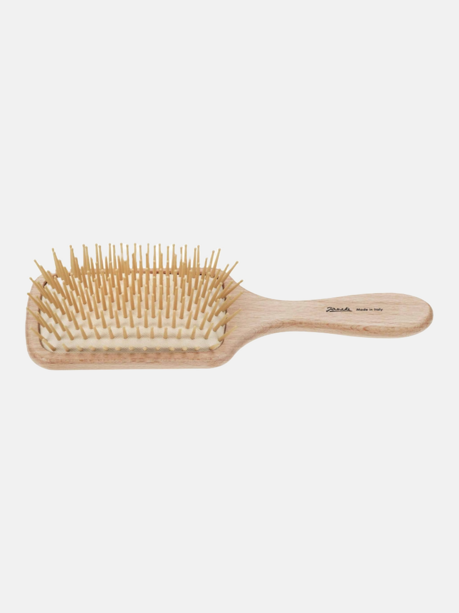 Brosse à cheveux rectangulaire en hêtre avec picots en bois